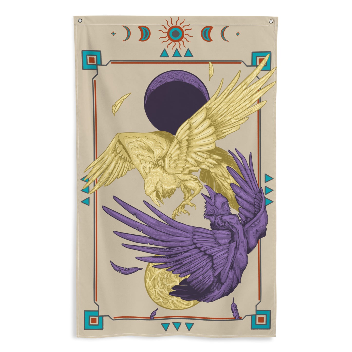 Moon & Sun Raven Small Tapestry